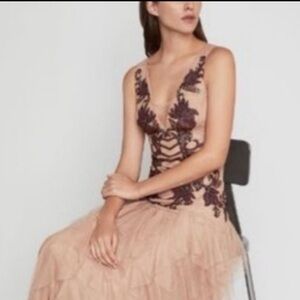 BCBGMaxAzria Nude Evening Gown Size 0